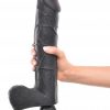 Real Feel Deluxe No 12 Wallbanger Vibrating Dildo 12 Inch Black